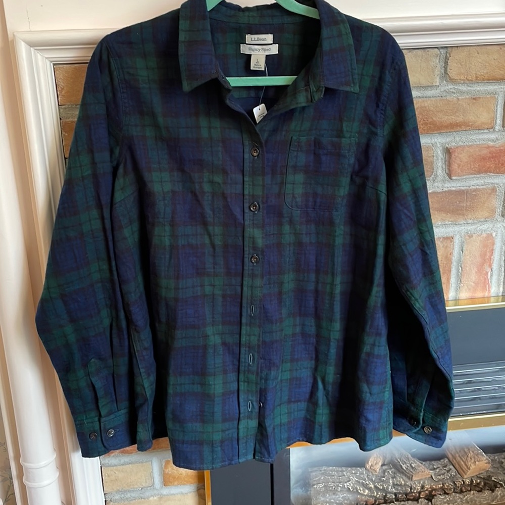 L.L. Bean Women’s Scotch Plaid Shirt Large Regular